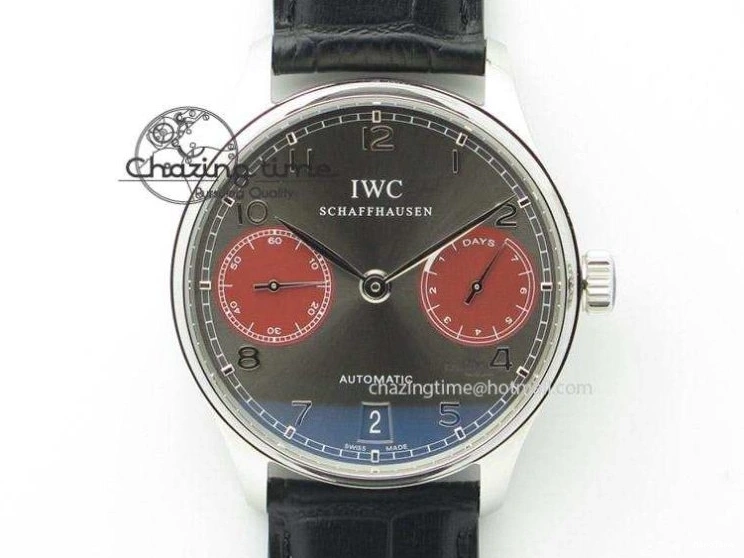 MIROTIME 0105 Portuguese Real PR IW500106 ZF 1:1 Best Edition Grey Dial On Black Leather Strap A52010 V Versatile 7306